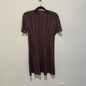 BCBGeneration Striped Mini Dress in Black and Pink